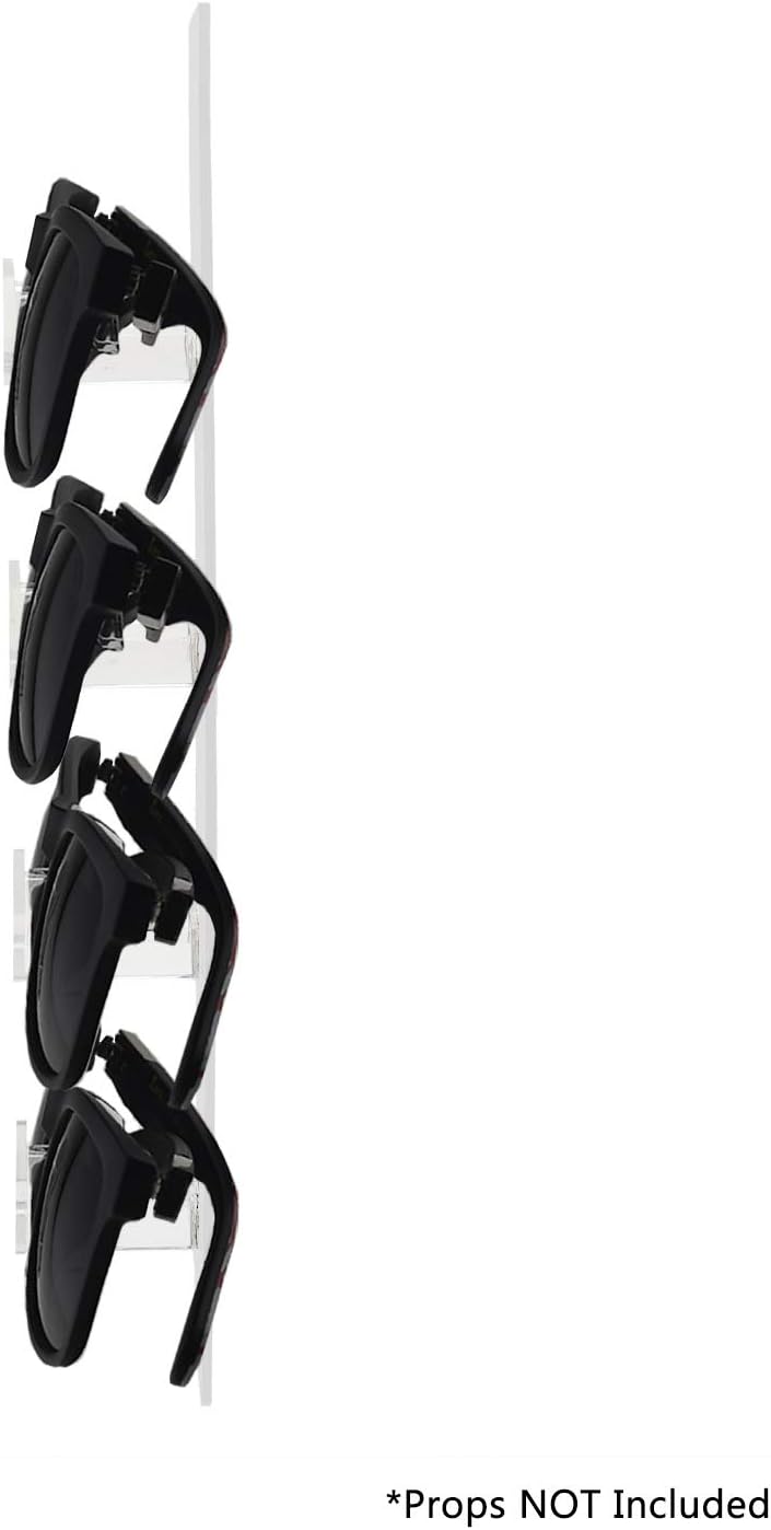 Marketing Holders 24 Pack Glasses Display 4 Pairs Holder with Hardware Retail Space Saver Organizer Storage Hanger Warehouses Wall Mount Eyeglasses Clear Acrylic Spectacles Safety Glass Labs