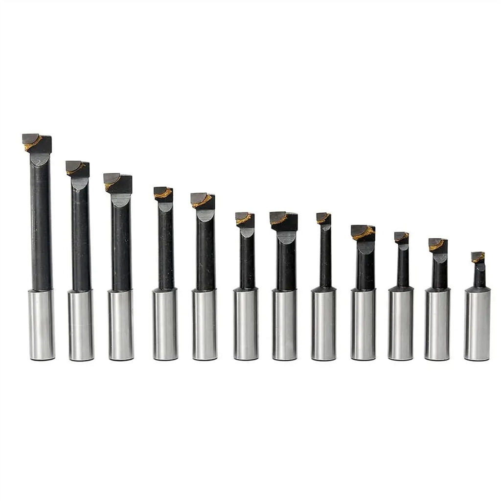 Lathe blade,12pcs 18mm Shank F1 Boring Bar Set for 3 Inch Boring Head Carbide Tipped Milling Tool Milling Lathe Tool