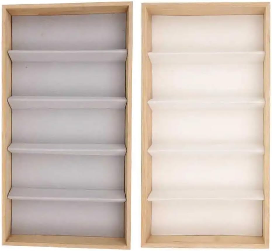 Glasses Stand 5 Glass Jewelry Grid Stand Holders Organizer Storage Case for Gift Box Slot Sunglasses Eyeglass Watch Display Box Eyewear Display Stand(Gris)