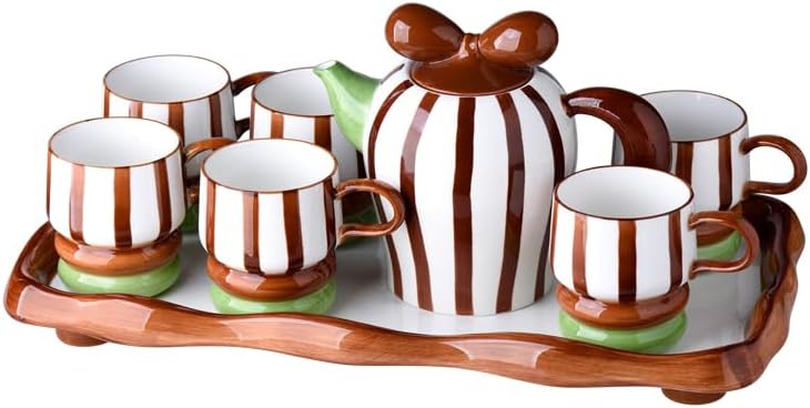 Beverage Serveware Necessary tea set for home, household tea cup, living room water cup, ceramic cold kettle, water set Water Carafe