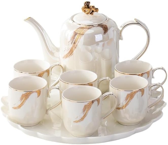 Beverage Serveware Ceramic water set household cold kettle teacup water cup with stand water set gift Water Carafe