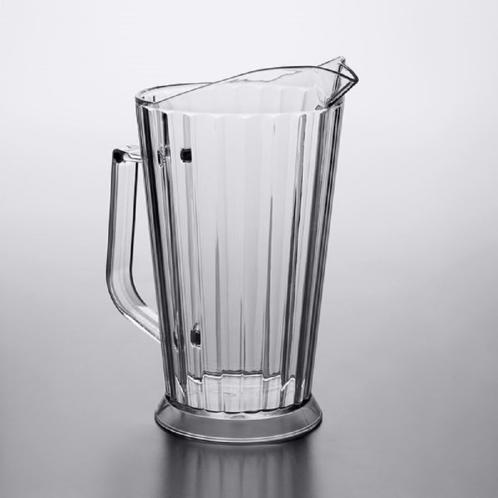 Soro Essentials- 60 oz. Polycarbonate Tapered Pitcher Clear Color Set of 12- Beverage Serveware Carafe Clear Pitcher for Mimosa Bar Brunch Cold Water Juice Milk Iced Tea Lemonade for Home Restaurant