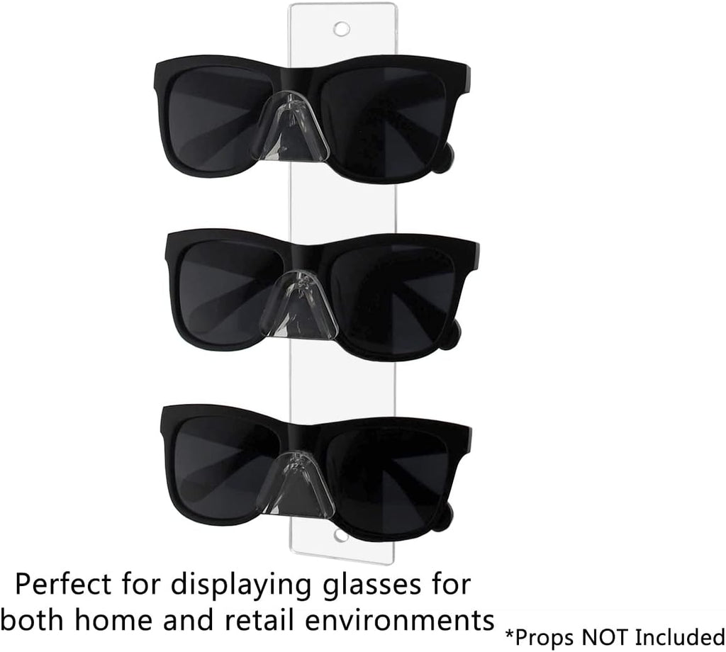 Marketing Holders 24 Pack Eyewear Holder 3 Pair Wall Mount with Hardware for Department Stores Fashion Retailers Eyeglass Outlets Easy Access Clear Acrylic Rack
