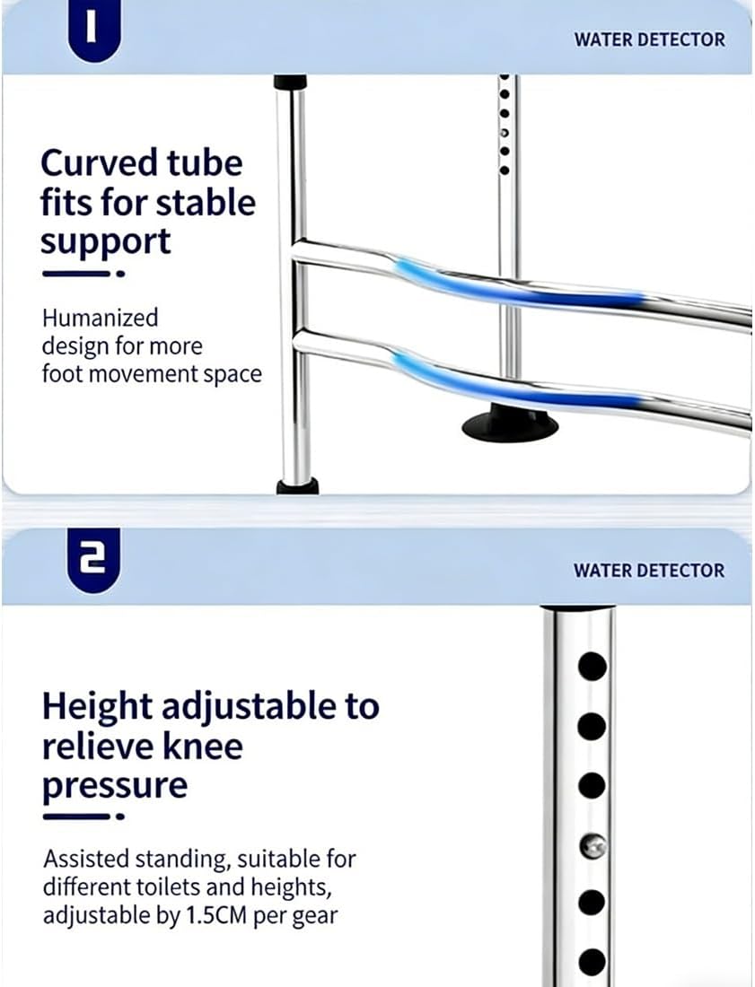 Toilet Seat Riser with Arms, Elevated Commode Safety Frame for Elderly, Handicap & Disabled, Bathroom Toilet Safety with Adjustable Height