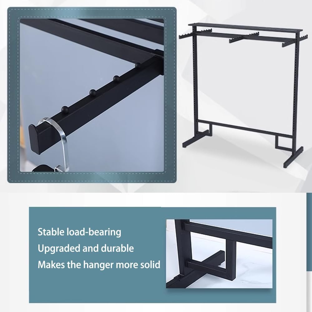 Freestanding Metal Garment Rack, Retail Clothing Rack with Wheels, 6 Way Heavy Duty Clothes Rack, Commercial Clothes Display Rack for for Hanging Clothes, Coats, Skirts,59in*20 * 59in