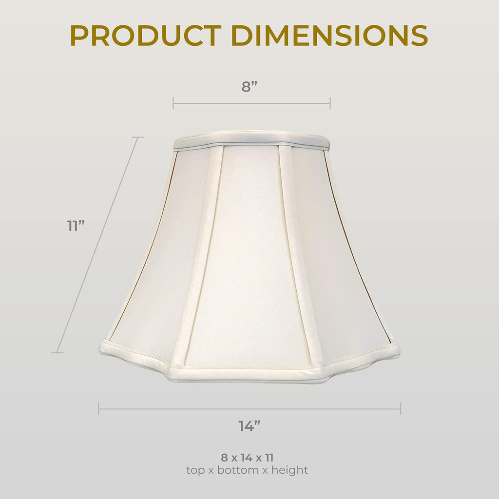 Royal Designs, Inc. Flare Bottom Outside Corner Scallop Lamp Shade, BS-701-14BG-2, Beige, 8 x 14 x 11, Set of 2