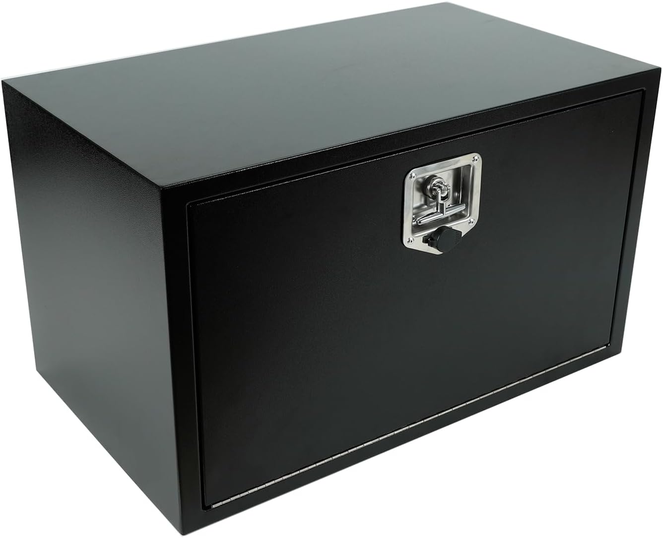 confote Black Steel Underbody Truck Tool Box with T-Handle Lock,Heavy Duty Truck Tool Box Truck Storage Organizer Tool Box Chest For Storage Smooth Surface,Waterproof-30'x 18'x 18' inch