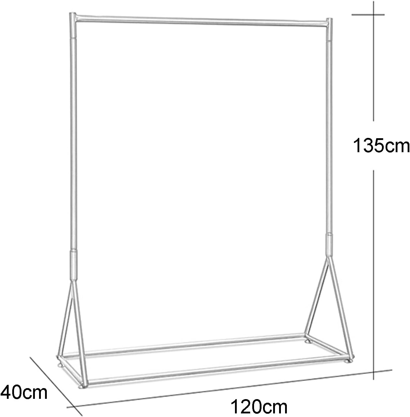 Garment Rack, Retail Display Clothing Rack, Heavy Duty Detachable Clothes Rail, Modern Simple Heavy Duty Metal Rolling Garment Rack With Wheel (120X135Cm)