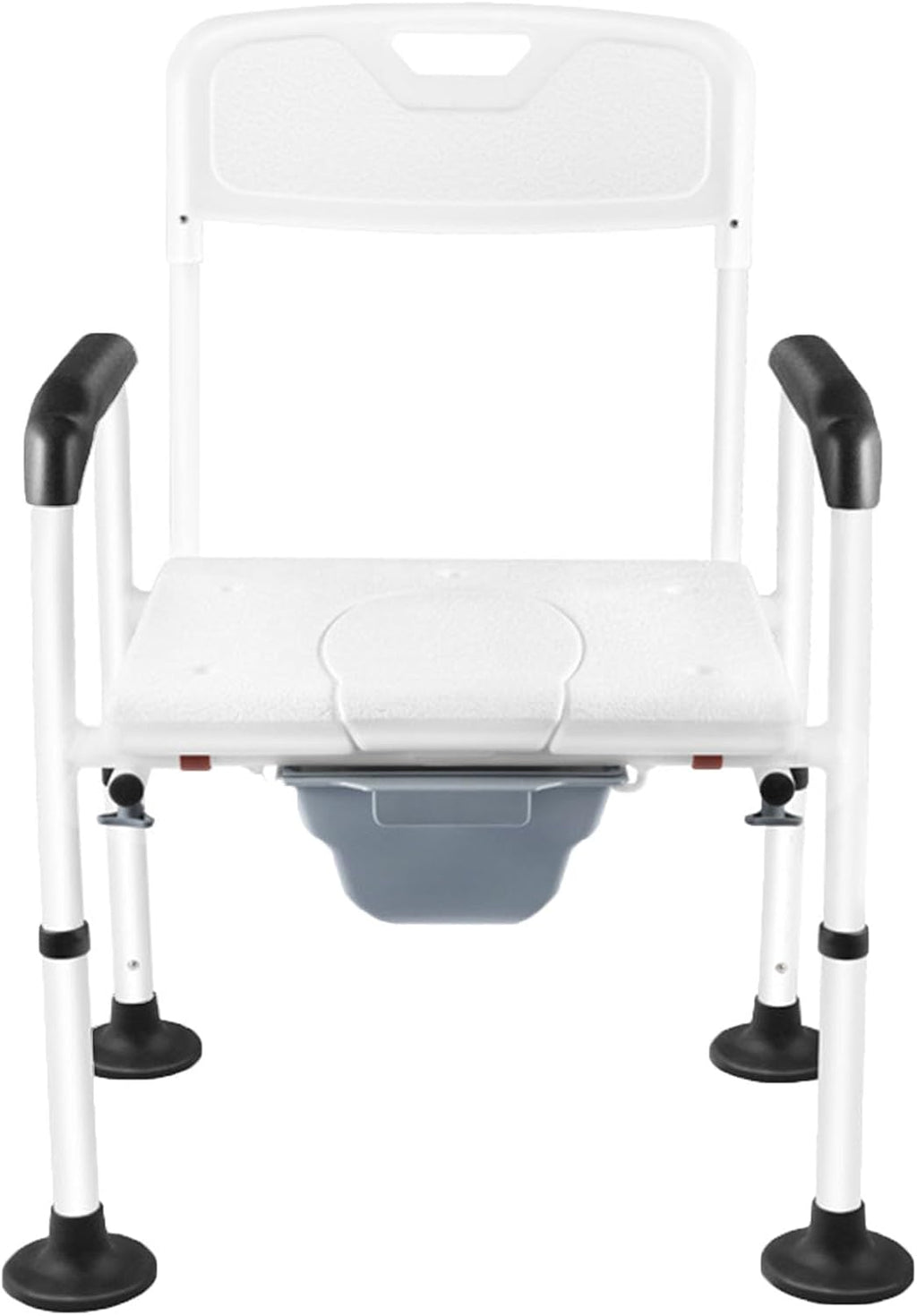 Elevated Handicap Toilet Seat Riser for Seniors, Raised Toilet Seat with Handles Up Tto 320 Lbs, Height Adjustable, Stand Alone Toilet Safety Frame, Fit Any Toilet, Easy to Clean