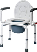 Handicap Shower Chair for Bathtub with Arms Bedside Commodes for Seniors 4 in-1 Raised Toilet Seat Riser and Frame Accessibility for Pregnancy, Post Surgery