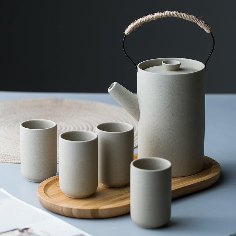 Beverage Serveware Creative ceramic water set household water cup kettle cup set living room home cup tea set tea cup tray Water Carafe