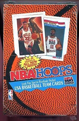Sports Memorabilia 1991-92 Hoops Basketball Card Set Wax Pack Box Series Two 2 II USA Team Insert - Basketball Wax Packs