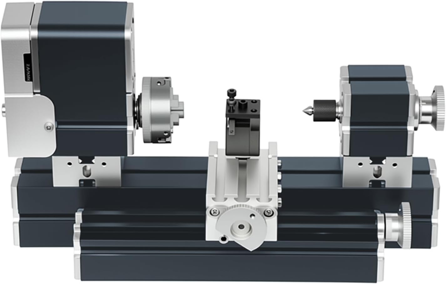ZHRUI Electroplated all Metal Mini Miniature Didactical Metal Lathe 50mm Center 36W 20000RPM for Processing Aluminum,Wood, Plastic Materials (Heighten Style)
