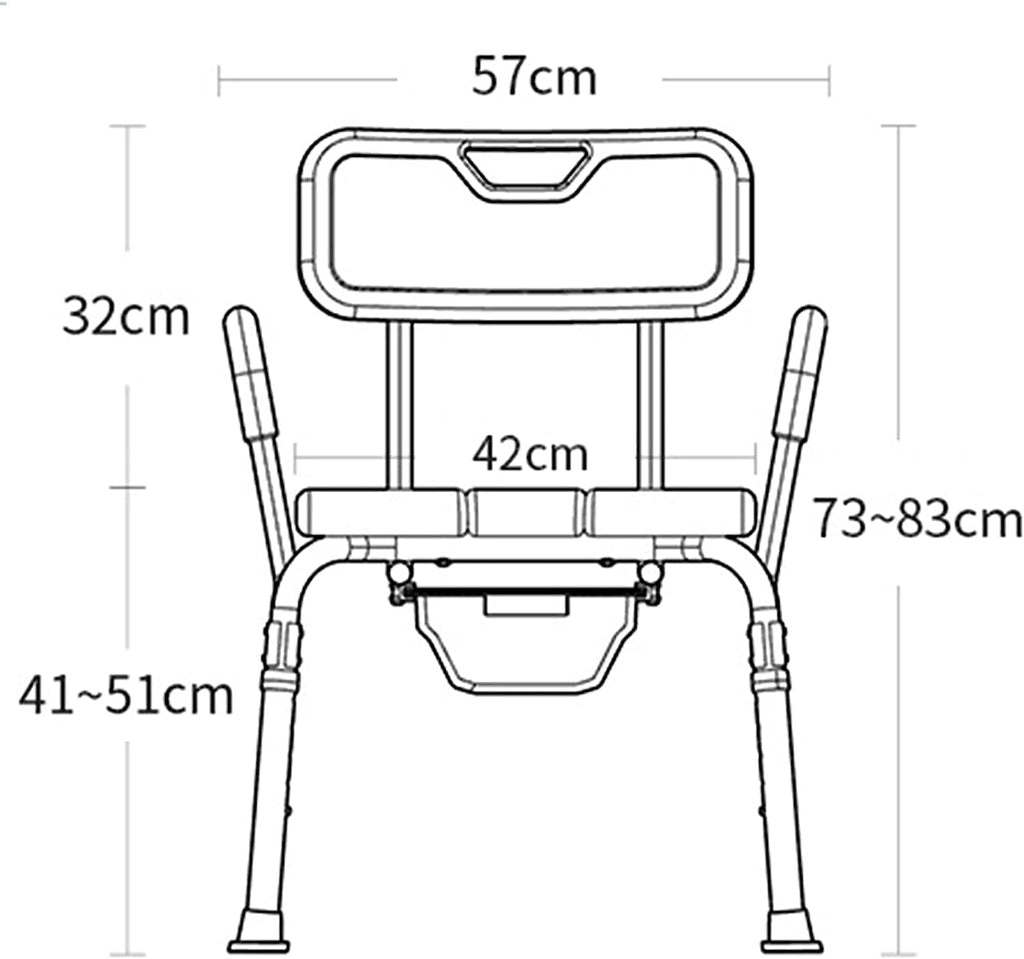 3 in 1 Shower Chair with Arms and Back, Adjustable ToiletFrame, Raised Toilet Seat, Heavy Duty Beside Commode Chair for Seniors, Disabled and Pregnant