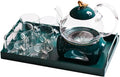 Beverage Serveware Flower tea cup set fruit flower teapot set glass flower teapot set heat-resistant base heating Water Carafe