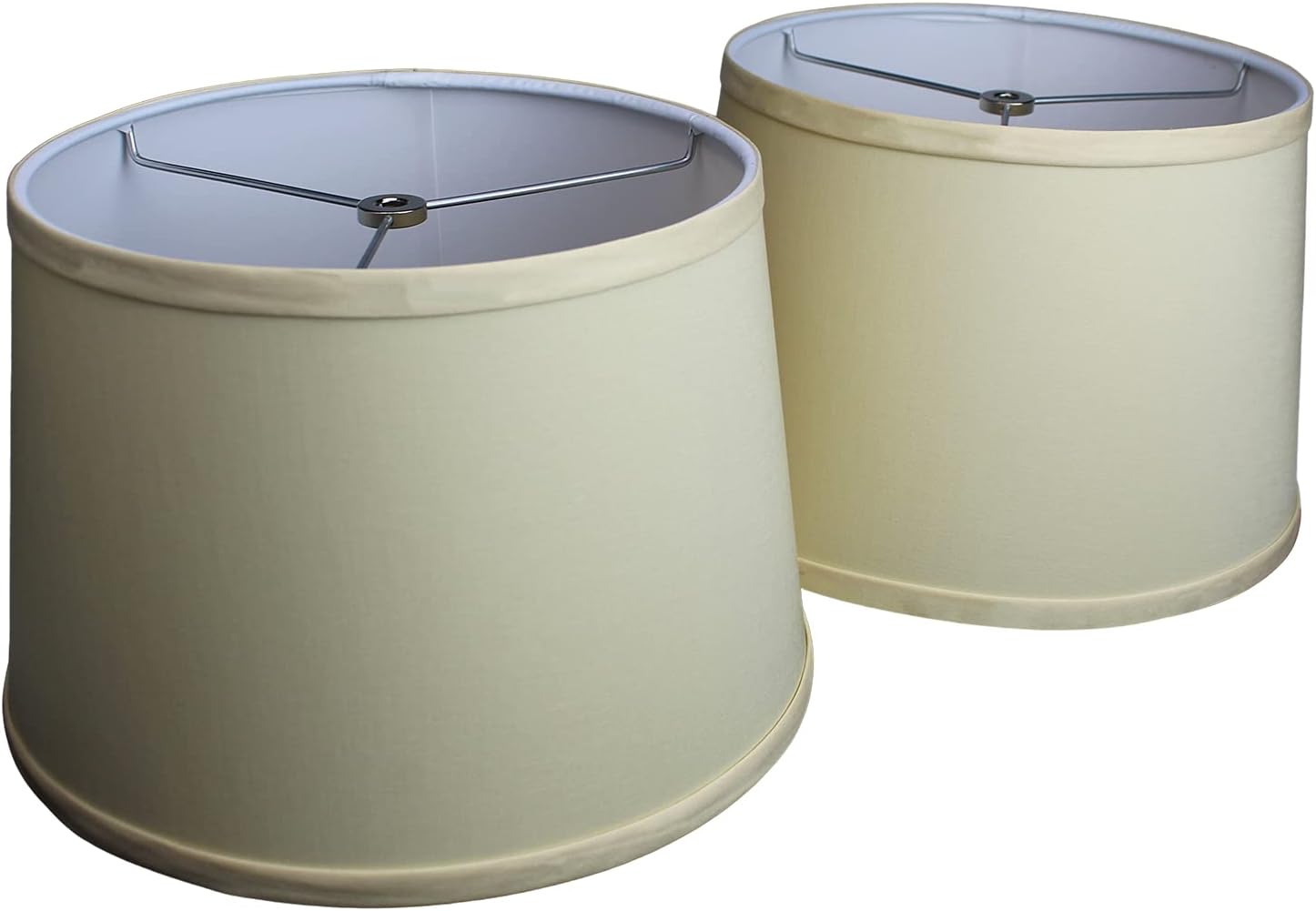 FenchelShades.com Set of 2 Lampshades 10' Top Diameter x 12' Bottom Diameter x 8' Slant Height with Washer (Spider) Attachment. Attaches to Lamps with an existing Harp (not included) (Linen Champagne)