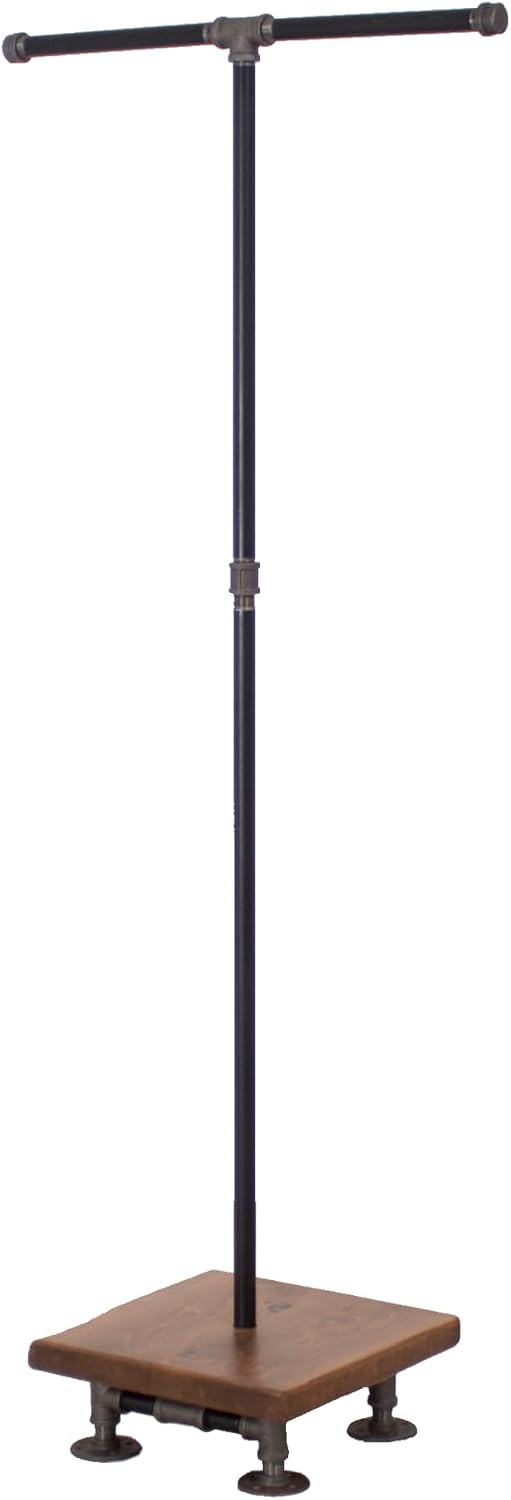Industrial Pipe and Wood Clothes Rack 2-Way, Garment Rack, Clothing Rack, Closet Organizer, Clothing Storage and Display, Wood Shelving