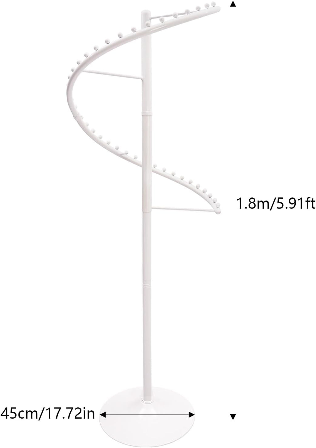 Modern Spiral Rotating Garment Rack, Heavy Duty Freestanding Portable Clothing Rack, Freestanding Fashion Clothing Display Rack for Retail Stores Gold (White)