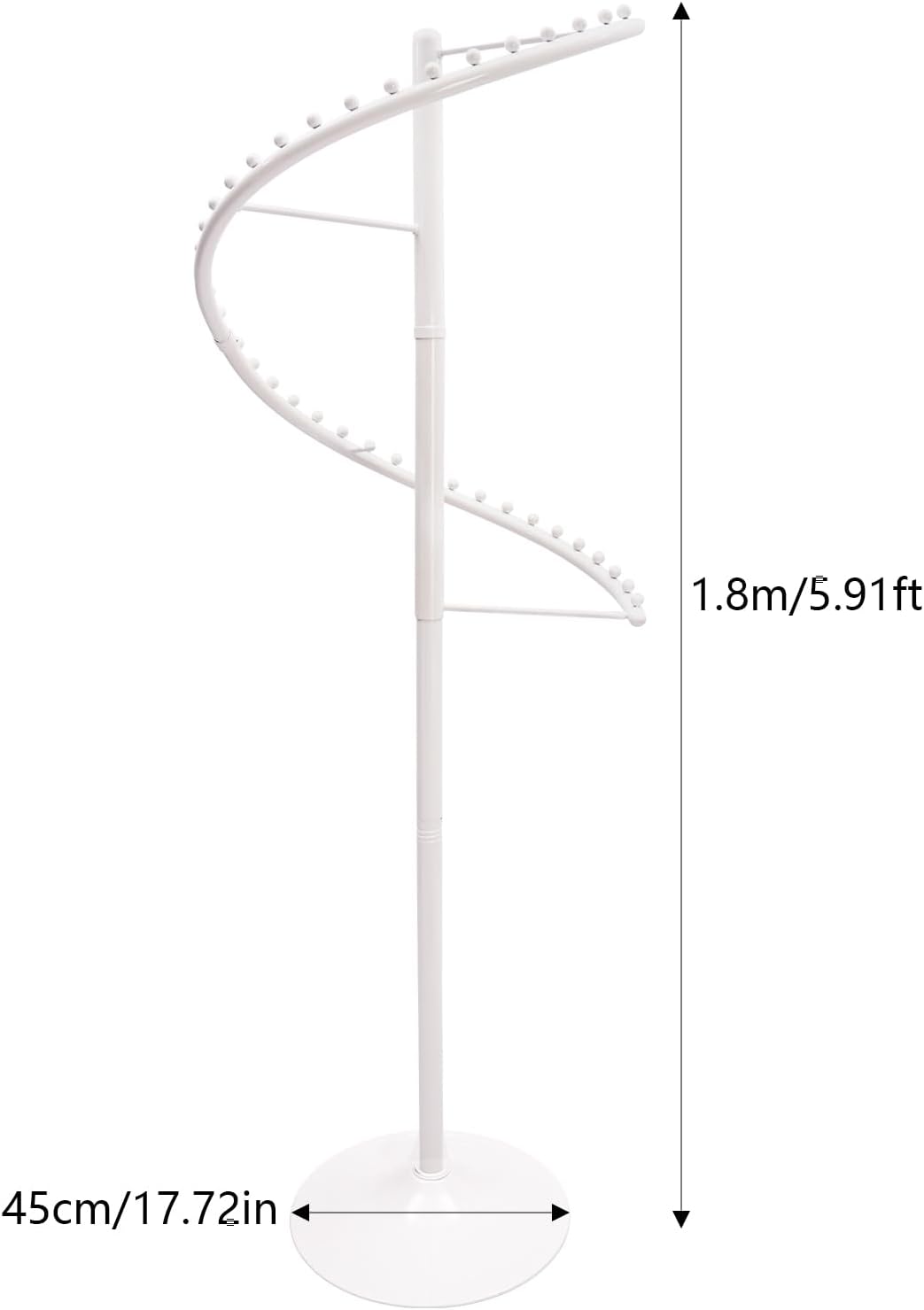 Modern Spiral Rotating Garment Rack, Heavy Duty Freestanding Portable Clothing Rack, Freestanding Fashion Clothing Display Rack for Retail Stores Gold (White)