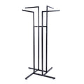 SSWBasics 4 Way Clothing Display Rack with Straight Arms (Black)