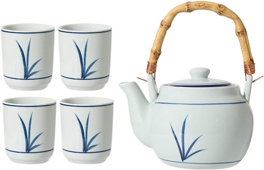 Beverage Serveware Ceramic teapot set household tea cup tea set retro simple teapot underglaze color cold kettle Water Carafe
