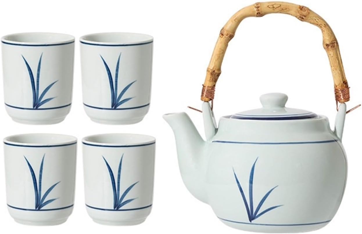 Beverage Serveware Ceramic teapot set household tea cup tea set retro simple teapot underglaze color cold kettle Water Carafe