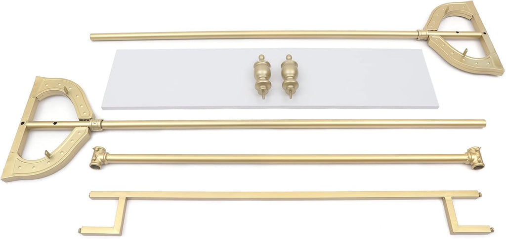 Modern Gold Clothing Rack Freestanding Multi-functional Heavy Duty Garment Rack Retail Display Clothes Rack Industrial Clothes Rack Metal Clothes Rack with Wood Shelf,Gold