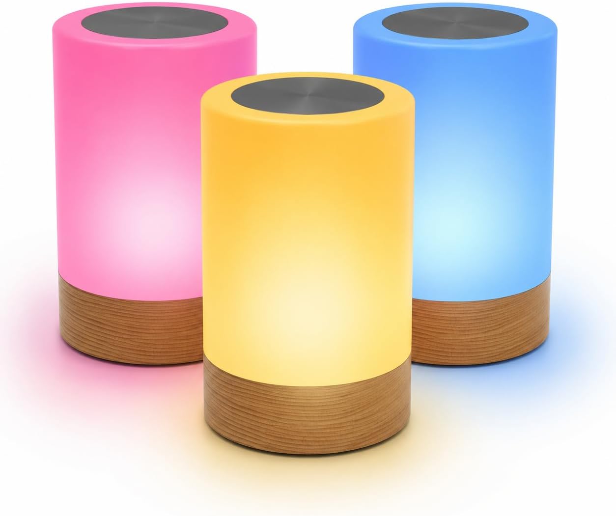 Friendship Lamp Lumi by Filimin - Best Friend WiFi Touch Lamp Real Beech Wood LED Light for Long-Distance Connection, Relationship, Friendship, Gifts, Couples, App Setup, No Subscription - Set of 3