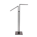 SSWBasics Clothing Rack - Black 2-Way - Straight & Slanted Arms with Black Matte and Chrome Accents - Adjustable From 48' to 72' - Use for Retail, Restaurants, and Home Storage