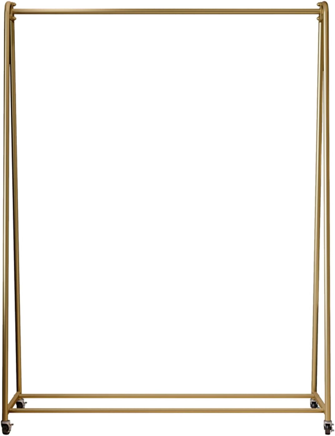Garment Rack Modern Simple Metal Rolling Garment Rack With Wheel, Retail Display Clothing Rack, Single Rod Floor-Standing Hanging Clothes Rack，Bedroom Corridor Coat Rack(Size:100x40x150CM,Color:Gold)