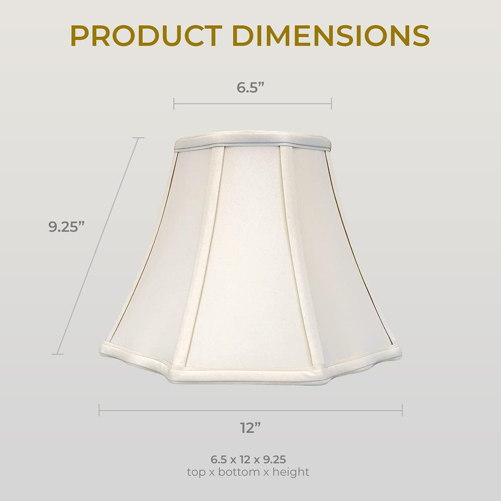 Royal Designs, Inc. Flare Bottom Outside Corner Scallop Lamp Shade, BS-701-12BG-2, Beige, 6.5 x 12 x 9.25, Set of 2