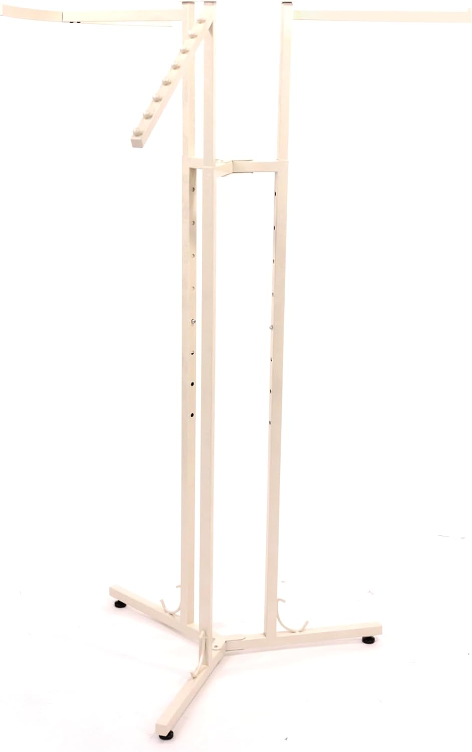 SSWBasics 3-Way Adjustable Clothing Display Rack - Sleek, Sturdy Boutique Ivory Garment Stand - Premium Retail Clothing Rack for Boutiques and Thrift Stores - Elegant Boutique Clothing Rack for