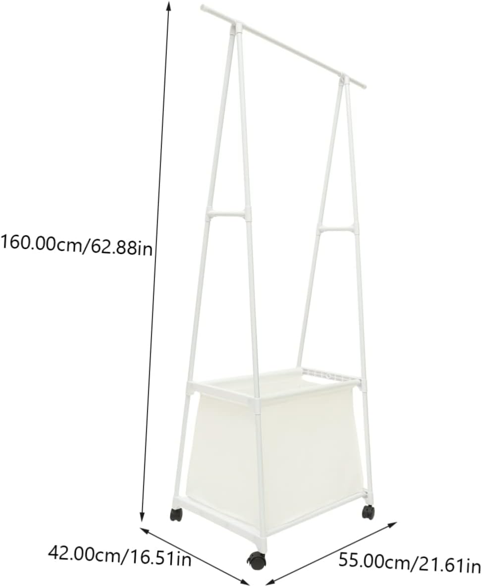 Garment Rack Wheels Stand for Clothes Hats and Shoes Versatile Freestanding Coat Rack for Living Room Bedroom and Dorm Use