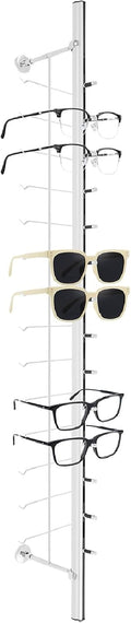 10pcs Wall Mounted Eye Glasses Display Rack 48' Aluminum Alloy Sunglasses Holder Organizer Retail Eyeglass Hanging Rack Holds up to 140 Pairs Eyewear Storage Holder for Stores Boutique