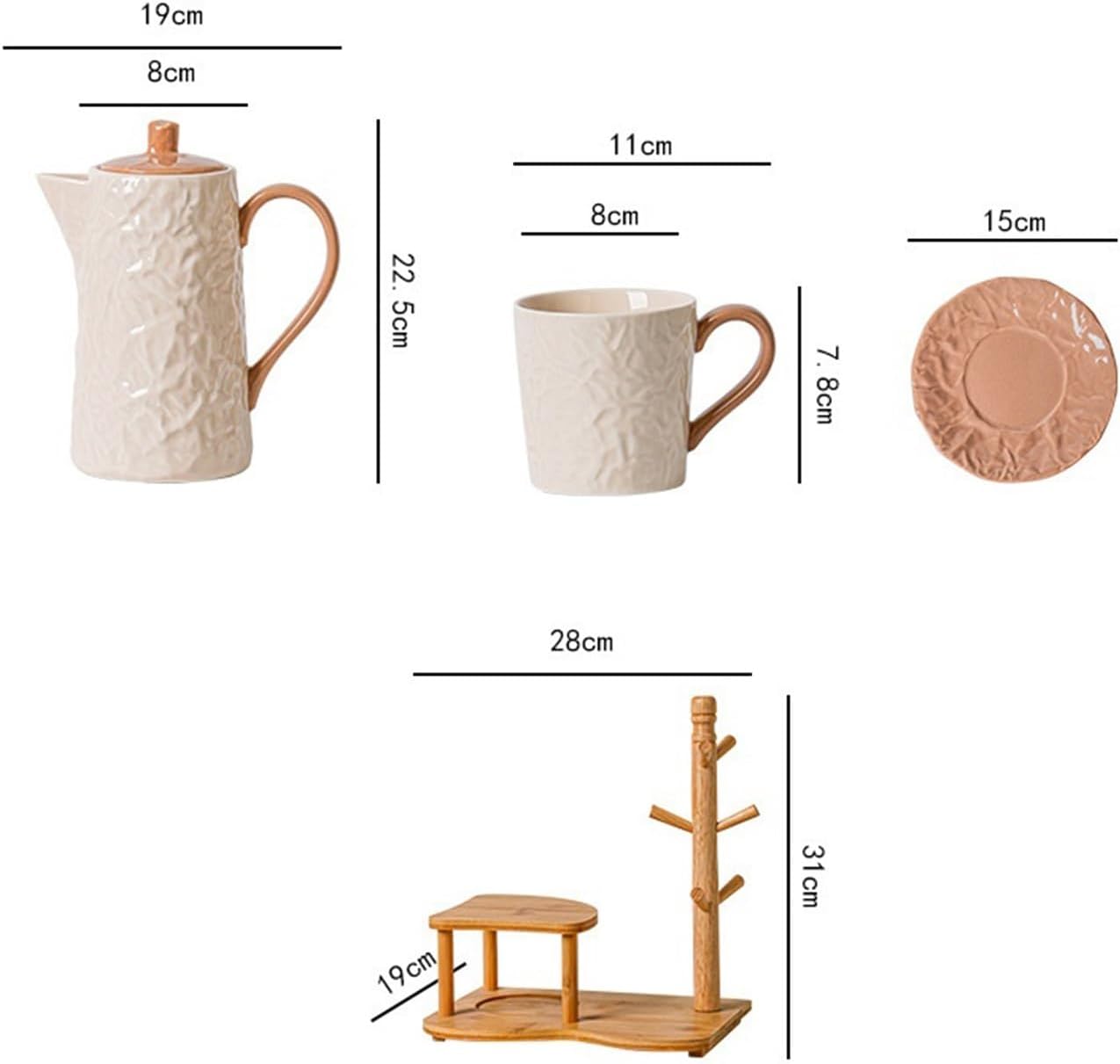 Beverage Serveware Ceramic water cup water set gift box tea cup tea set living room cold kettle flower tea set home coffee set Water Carafe(Green)