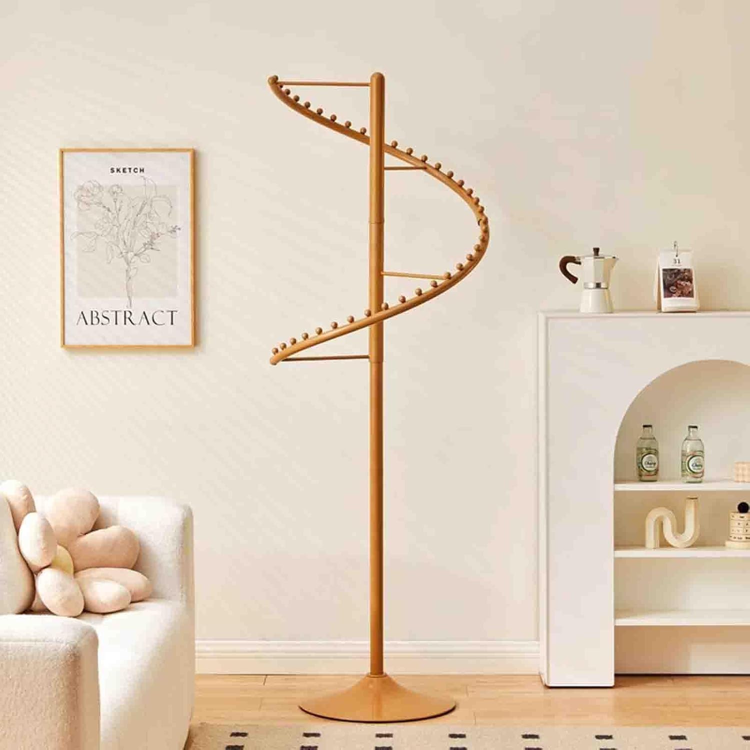 Spiral Clothing Rack, Freestanding Rotating Clothes Hanger,Modern Retail Clothes Display Racks for Storage, Boutique Clothe Rack for Bedroom Living Room and Store