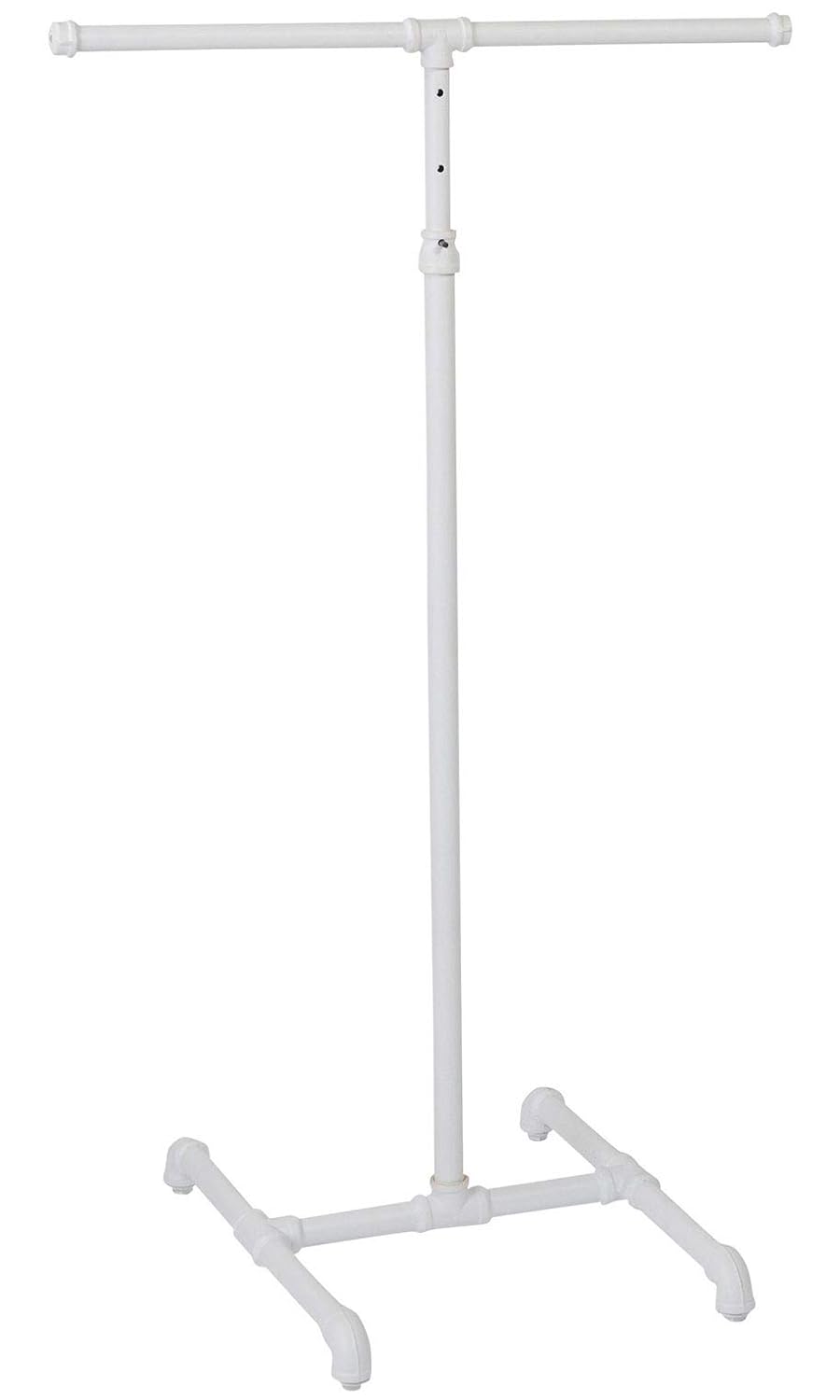 SSWBasics Boutique White Pipe 2-Way Clothing Rack with Straight Arms - 48'-72'H x 18½' x 24½'W
