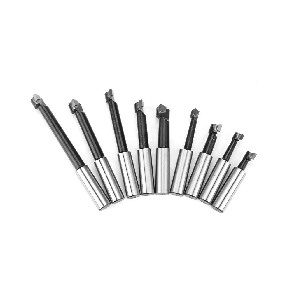 Garosa CNC Lathe Boring Head Set, MT4-M16 Arbor, 50mm Head, 9 Boring Bars, F1-12mm Range, Steel