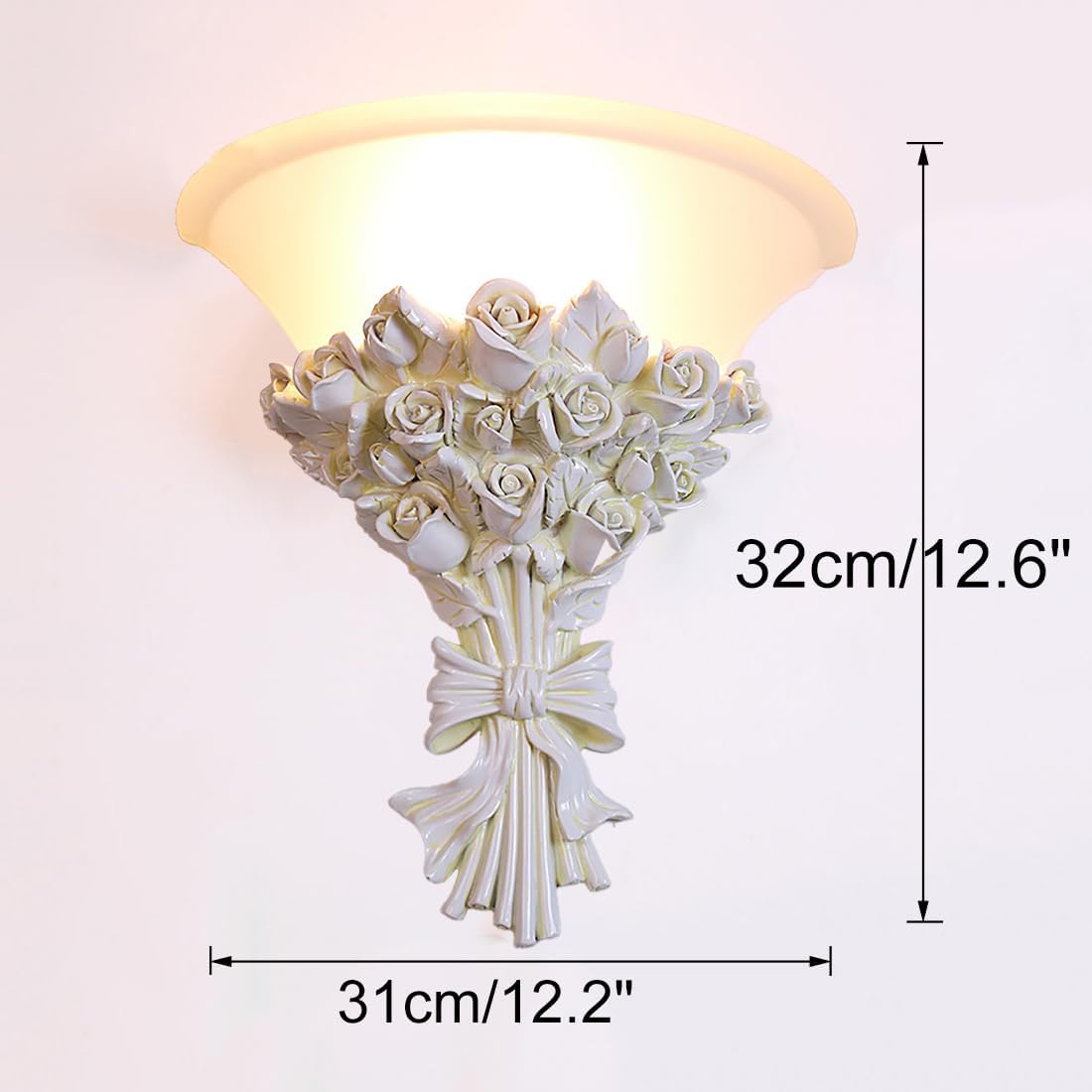 Art Deco Wall Sconce Vintage Glass Wall Sconces Unique White Flower Lighting with Frosted Glass Shade Antique Retro Style Sconce Lamp for Farmhouse Kitchen Living Room Hallway Bedroom