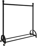Adjustable Rolling Garment Rack with Wheels, Sturdy Metal Clothes Hanger for Organizing Coats, Dresses, and Shirts in Retail, Office, or Home Use