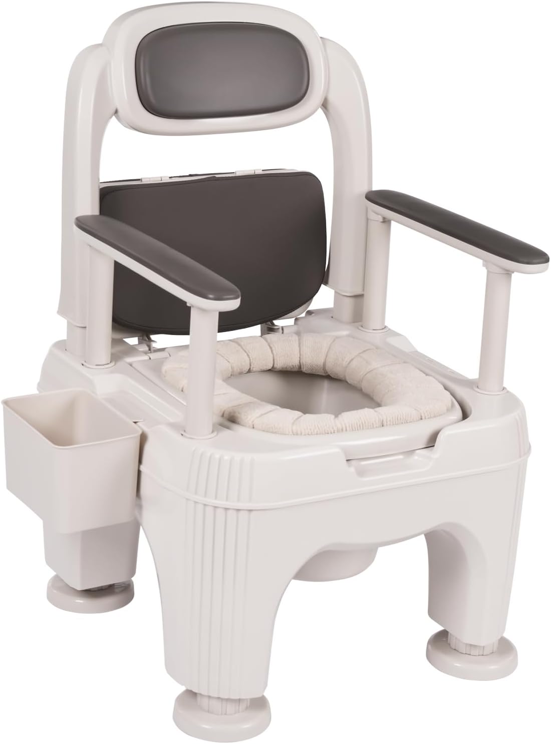 Bedside Commodes Chair, 661.39Lbs Capacity Bedside Toilet Portable Adult Potty Toilet Chair Height Adjustable Commode Toilet Heavy Duty Moveable Commodes for Home Use Nursing Centers