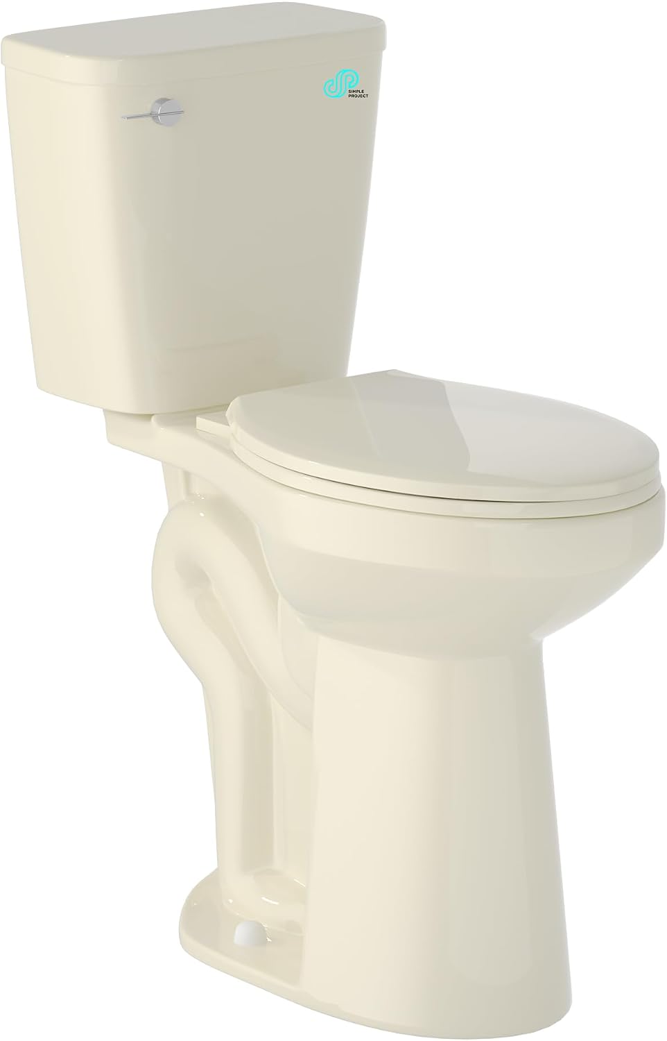 Simple Project Tall Toilets for Seniors 21 inch Extra High Toilets, ADA Comfort Toilet Bowl Heigh 21', Elongated Two-Piece Toilet 1.28GPF Powerful, 12 Inch Rough-in, Bone Color, for Bathroom