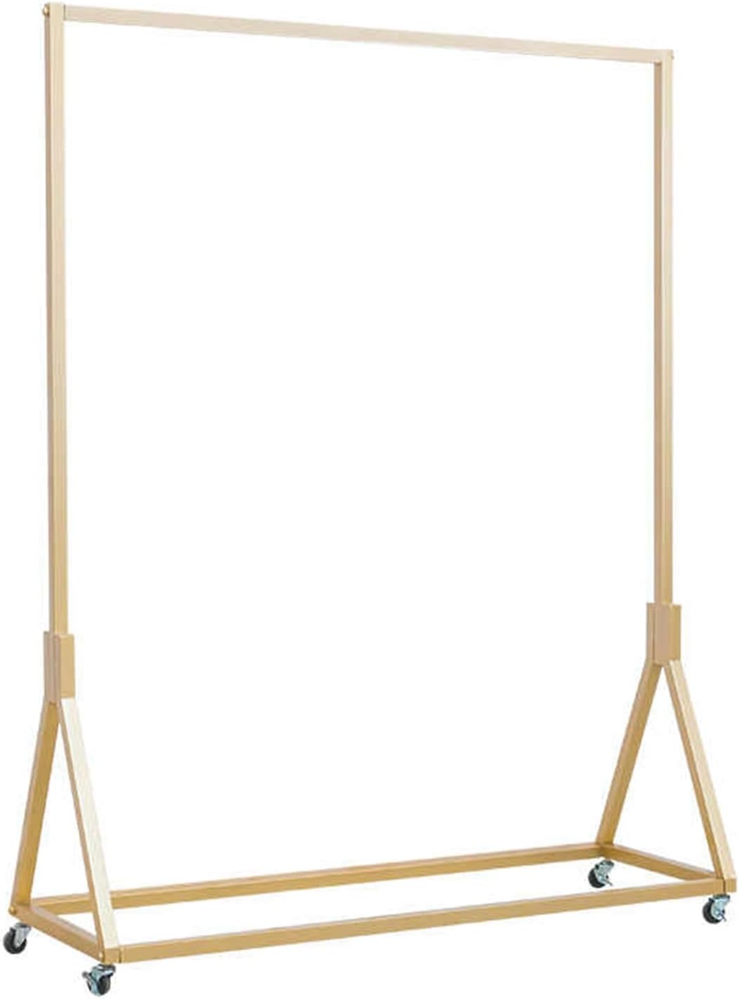 Simple Heavy Duty Metal Rolling Garment Rack with Wheel, Wrought Iron Single Rod Floor-Standing Display Hangers, Retail Garment Coat Organizer,100 * 40 * 135cm
