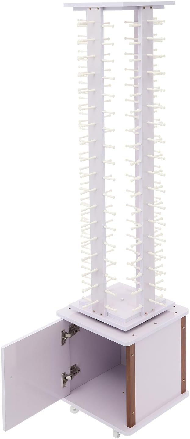 Sunglasses Display Rack, 72 Pairs Glasses Rack, 360° Rotating Eyeglasses Storage Organizer, Floor-standing Eyewear Holder, Glasses Display Stand with Storage Cabinet & Wheels, Lilac Color