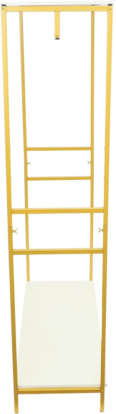 Gold Clothing Garment Rack, 75' Tall Metal Clothes Clothing Wedding Dressr Display Stand with Shoe Storage Shelf, Boutique Retail Display Rack Closet Organizer for Bedroom Laundry room Boutique Store