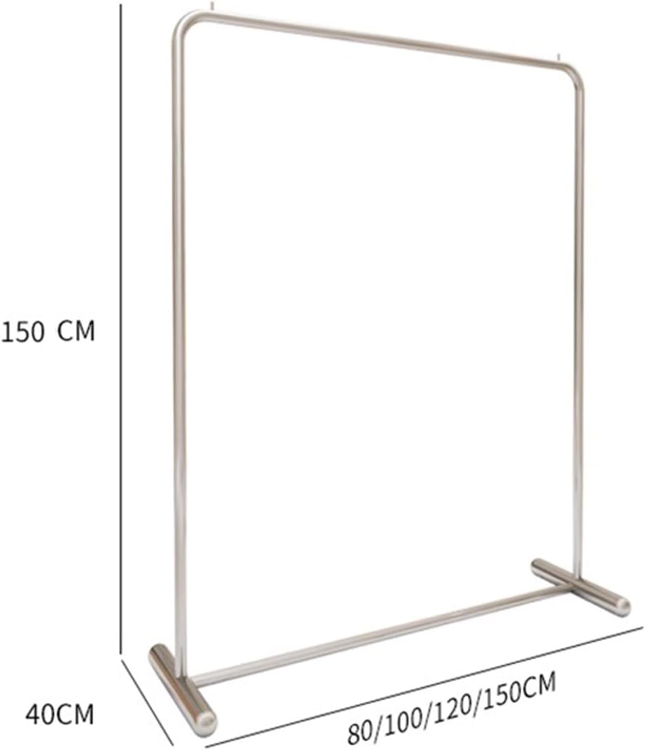 Garment Rack Heavy Duty Clothing Rack For Hanging Clothes, Silver Stainless Steel Clothes Rail, Load Capacity 280 Lbs, Bedroom Laundry Room Coat Rack, Freestanding Retail Display R(Size:120X40X150CM)