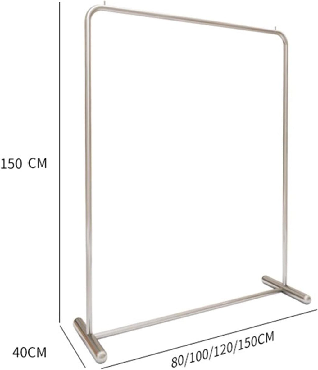 Garment Rack Heavy Duty Clothing Rack For Hanging Clothes, Silver Stainless Steel Clothes Rail, Load Capacity 280 Lbs, Bedroom Laundry Room Coat Rack, Freestanding Retail Display R(Size:100X40X150CM)