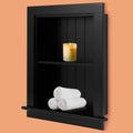 14 x 18 Medicine Cabinet Recessed, Wall Niche, Bathroom Wall Cabinet, 3-Tier, Between Studs Shelving for Drywall, Black