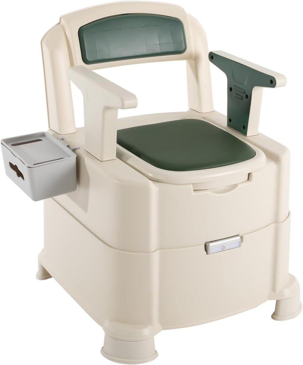 Bedside Commodes Chair, 440.92Lbs Capacity Bedside Toilet Portable Adult Potty Toilet Chair Armrests Adjustable Commode Toilet Heavy Duty Moveable Commodes w/Night Light for Home Use Nursing Centers