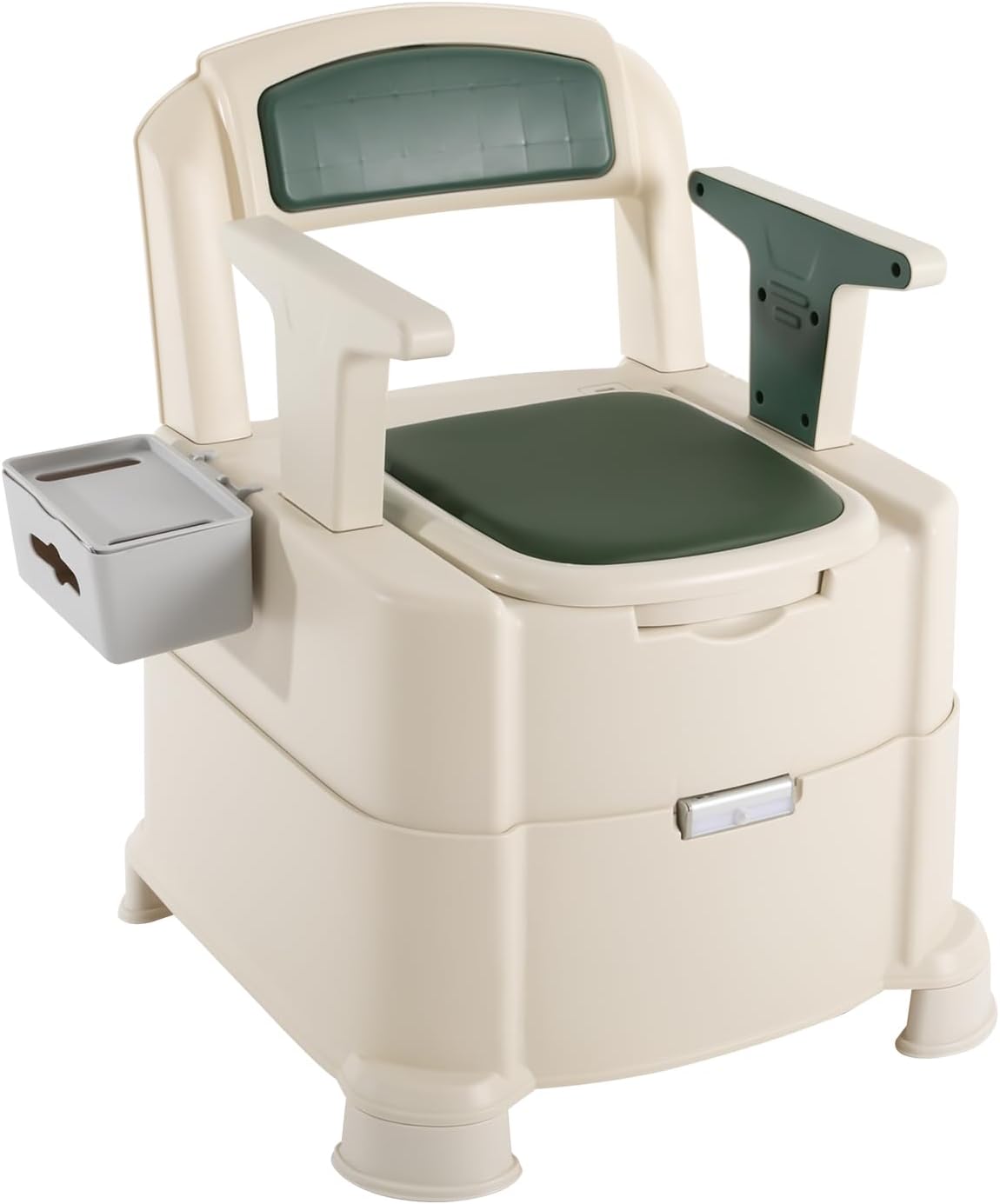Bedside Commodes Chair, 440.92Lbs Capacity Bedside Toilet Portable Adult Potty Toilet Chair Armrests Adjustable Commode Toilet Heavy Duty Moveable Commodes w/Night Light for Home Use Nursing Centers